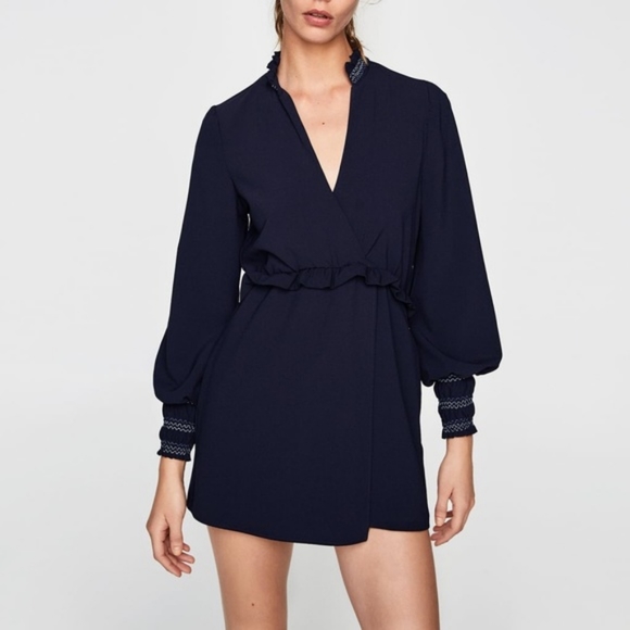 Zara Pants - Navy Blue Jumpsuit with Elastic Cuffs, size M